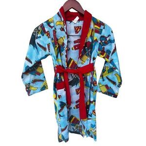 Sears Superman Batman vintage boys children 6x blue bathrobe novelty nostalgia